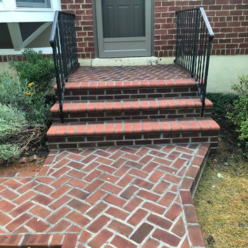Herringbone Pavers Walkway with Running Bond Border in Silver Spring MD