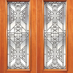 Ornate Design  Beveled Glass, Double Door, Triple Glazed Glass Option - Front Doors