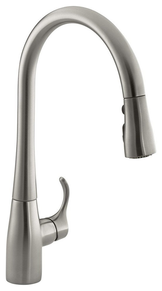 High-Arch Kitchen Faucet with Pull-Down Sprayer & 3-Function Head ...