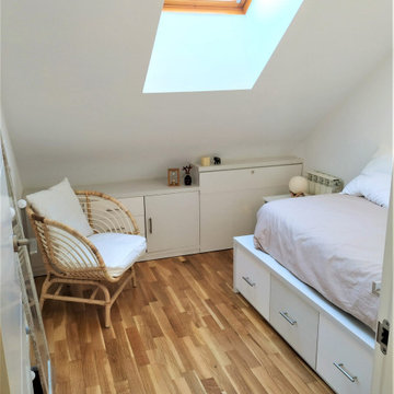 Diseño interior de un dormitorio juvenil