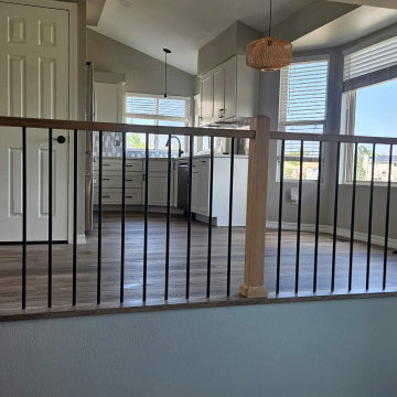 Scandinavian Dining Area with Slim Railing