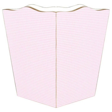 Pink Gingham Wastepaper Baskets