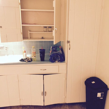only wall of cabinets