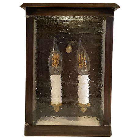 Medium Plateau03 solid copper wall lantern. Two up Lights. Handmade in USA.