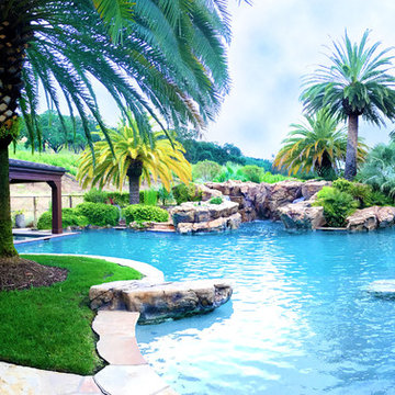 Artifical Rock Resort Style Swimming Pool and Grotto