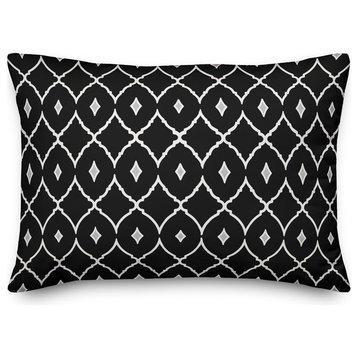 Black and Gray Diamond 14x20 Lumbar Pillow