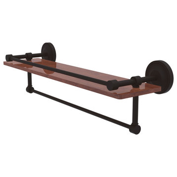 Prestige Regal 22" Wood Shelf with Gallery Rail and Towel Bar, Oil Rubbed Bronze