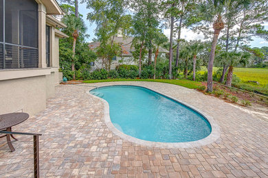 Inspiration for a modern pool remodel in Atlanta