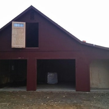 24x30 Prefab Garage 9' high walls enclosed 10' lean-to