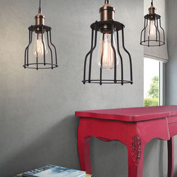 Zuo Aragonite Ceiling Lamp Black & Copper - SKU: 98255 - Pendant Lighting