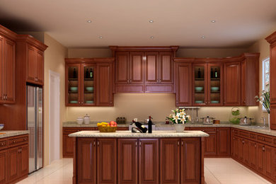 This is an example of a large traditional kitchen in Dallas.