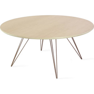 36 W Sora Coffee Table Solid White Oak Wood Round Midcentury Coffee Tables By Noble Origins Llc Houzz