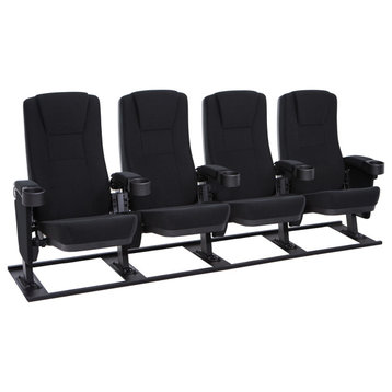 Seatcraft Zenith Movie Theater Seating, Black, Row of 4