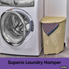 Corner Laundry Basket, 50 liter Laundry Hamper with Easy Stay Open Lid.
