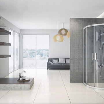 $259.99 Suex Classic Exposed Round Rain Shower Head & Hand Shower Set Cross Hand