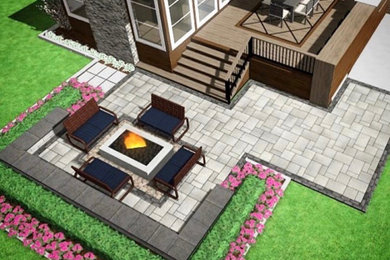 Inspiration for a large 1950s backyard patio remodel in Other