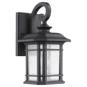 Franklin Transitional 1-Light Black Outdoor Wall Sconce