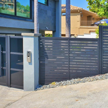 La Jolla, California All Aluminum and Powder-Coated Driveway, Entry and Fencing