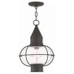 Livex Lighting - Livex Lighting 26906-04 Newburyport - One Light Outdoor Hanging Lantern - The Newburyport outdoor chain hung lantern boastsNewburyport One Ligh Black Clear Glass *UL Approved: YES Energy Star Qualified: n/a ADA Certified: n/a  *Number of Lights: Lamp: 1-*Wattage:100w Medium Base bulb(s) *Bulb Included:No *Bulb Type:Medium Base *Finish Type:Black