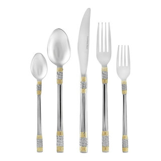 Italian Collection 'Luxor' 20pc Premium Stainless Steel Flatware Set For 4  - Traditional - Flatware And Silverware Sets - by GIFTS PLAZA | Houzz