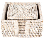 Artifacts Trading Company - Artifacts Rattan 7 Piece Square Coaster Set - -Set contains 6 coasters and a box