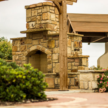 Outdoor Stone Fireplace