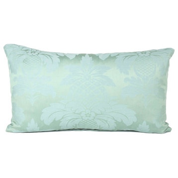 Pineapple Damask Kidney Pillow, 12x20, 90/10 Duck Insert Pillow With Cover