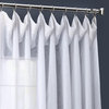 Signature Double Wide White Sheer Curtain Single Panel, 100"x120"