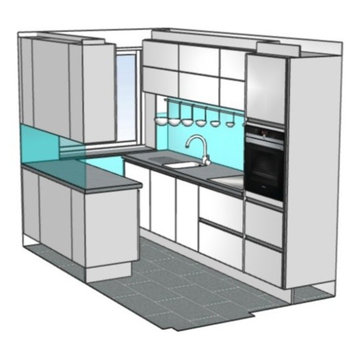 Gloss White Handleless Kitchen