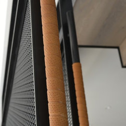 Leather wrapped handles on sliding art screen - Products