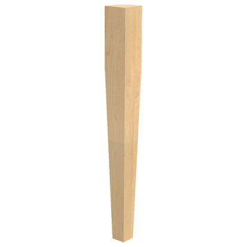 35-1/4" Tall 4 Sided Square Tapered Kitchen Table Leg, Hard Maple