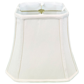 Royal Designs Square Cut Corner Bell Lamp Shade, White, 8"x14"x11.25", Single