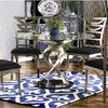Bowery Hill Contemporary Glass Gray Finish Round Dining Table