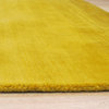 EORC Handmade Wool Yellow Contemporary Solid Horizon Rug, Rectangular 5'x8'