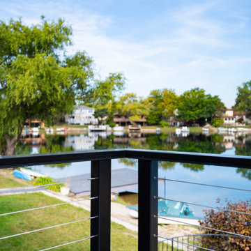 Curved Cable railing and Elevated Deck