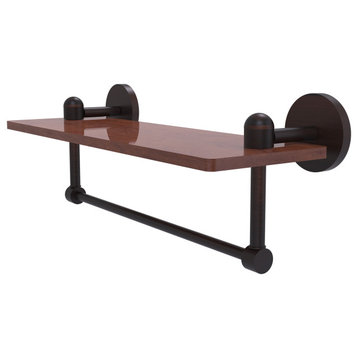 Tango 16" Solid Wood Shelf with Towel Bar, Venetian Bronze