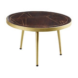 Watson Dark Round Coffee Table, Gold