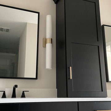 Black Paint and Light White Oak Kitchen Design