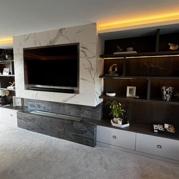 Bespoke Feature Wall With Bio-Ethanol Fireplace