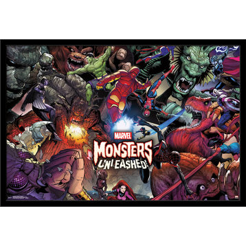 Marvel Monsters Unleashed Poster, Black Framed Version