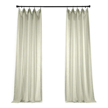 Barley Heavy Faux Linen Curtain Single Panel, 50"x120"