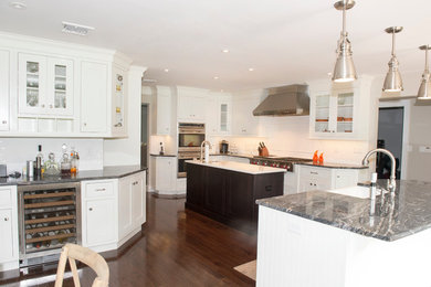 Example of a transitional kitchen design in New York