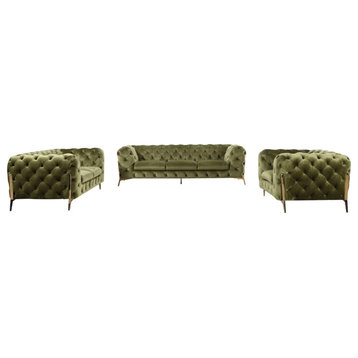 Jack Modern Green Fabric Sofa Set