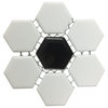 Mosaic Hexagon Matte White and Black Tile 23 Sheets 10.25" x 11.8" 19.3 SQFT