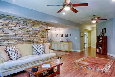 Example of a classic basement design in Other