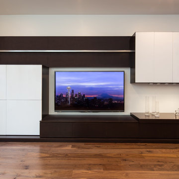 Mt Hood Maple with Glossy White Fronts-Media Cabinetry