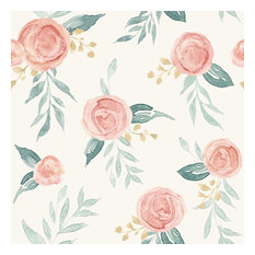 Magnolia Home Artful Watercolor Roses, Single Roll