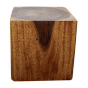 Haussmann Eco Wood Cube End Coffee Table 18 X 18 X 18 In High Livos Walnut Oil