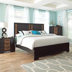 Coaster 203531Q Dominic Charcoal Grey New Slats Queen Bed - Panel Beds