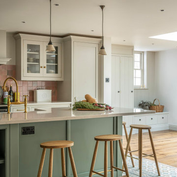 Kitchen renovation with crittall doors antique tiles